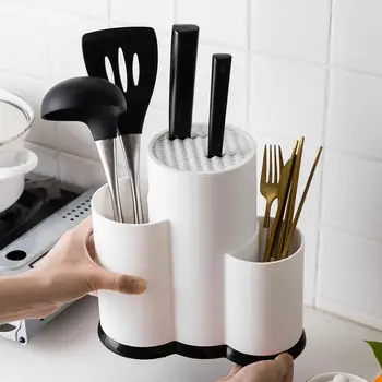 

Multifunctional kitchen utensil knife holder Silicone cooking utensils storage rack Cutlery storage box Drainer Accessories