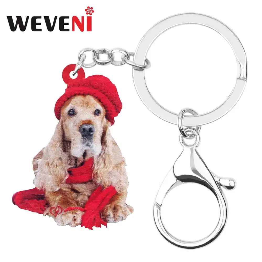 dog gift bag charm key ring Cocker Spaniel key chain dog keychain 