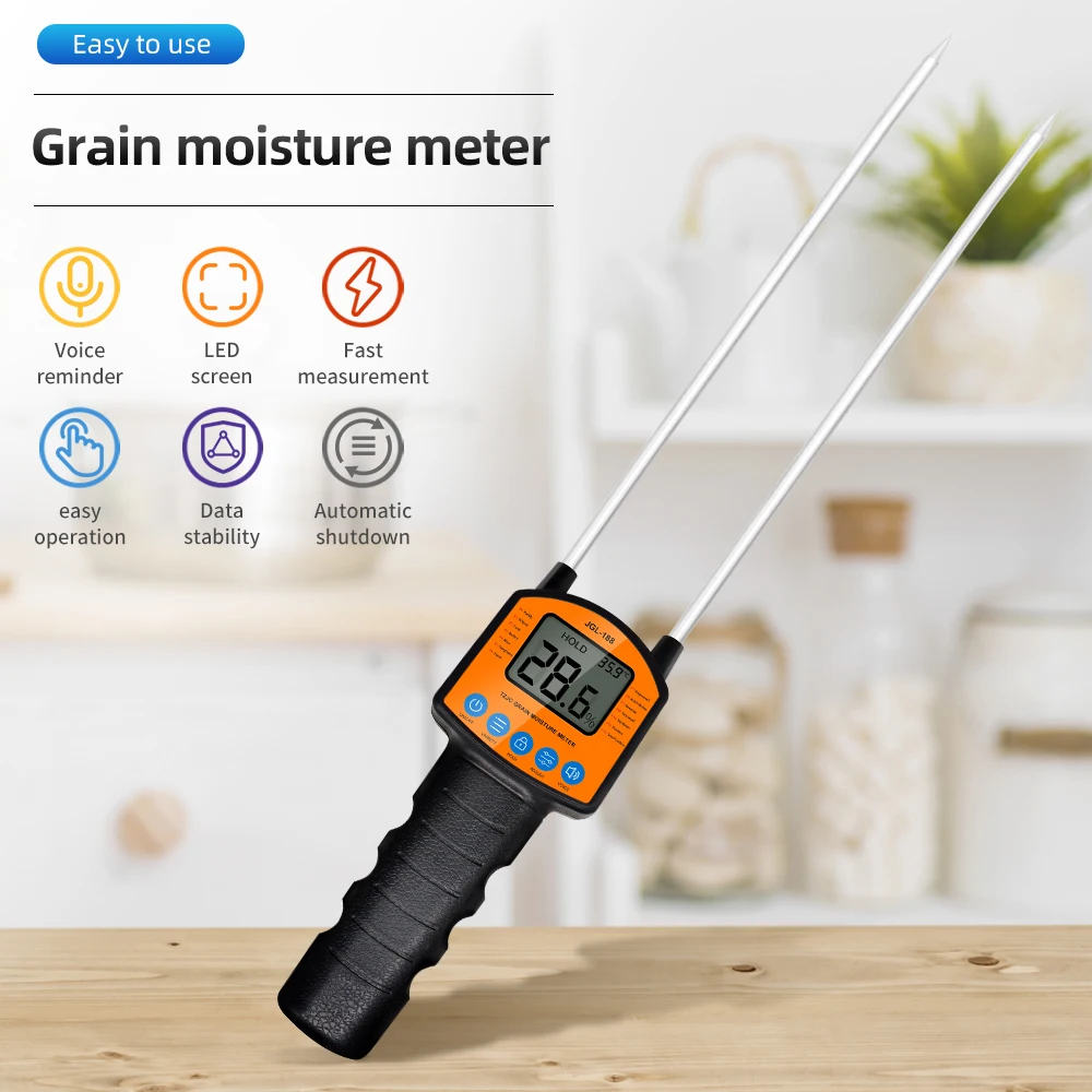 Digital Grain Moisture Meter JGL-188 Hygrometer with Measuring Probe For Corn Wheat Rice Bean Peanut Sorghum Humidity Tester tube micrometer