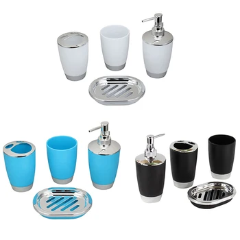 

4pcs/Set Durable Toothbrush Holder + Soap Dispenser+Washing Cup+Soap Dish Bathroom Suit High Quality Accessories