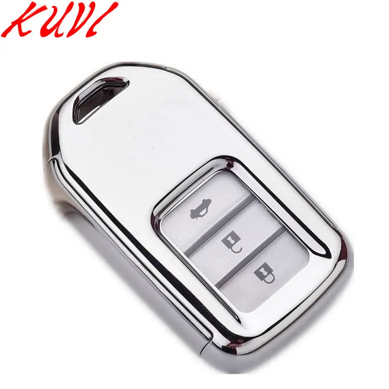 Мягкий ТПУ защитный чехол для ключей для Honda ELISION CIVIC JADE SPIRIOR ACCORD ODYSSEY FIT автомобильный Стайлинг защитный чехол - Название цвета: Серебристый