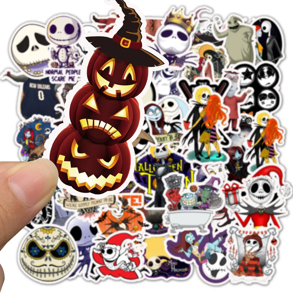 

50pcs/pack Zombie Christmas Horror Night Halloween Theme Holiday Stickers For Mobile Phone Decal Cartoon Toy