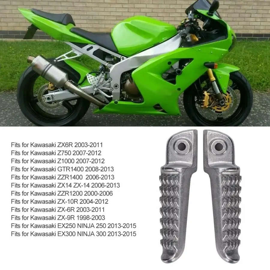 1 пара из Алюминий сплав мотоциклетные Передние Подножки подножки подходит для Kawasaki ZX6R 2003-2011 Z750 Z1000 2007-2012 GTR1400 08-13