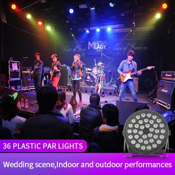 

LED 36pcs Plastic Par Light KTV Bar Disco DJ Wedding Stage Light Dyeing LED Beam Sound Control Music Stage Light