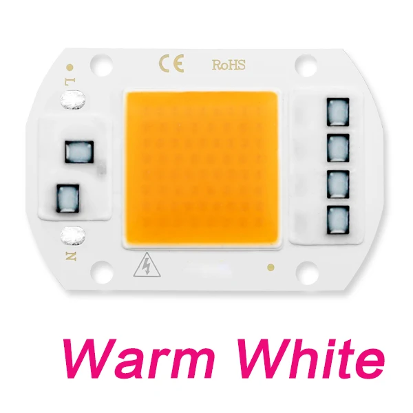 10 шт./лот COB светодиодный светильник для выращивания 20 Вт 30 Вт 50 Вт 220 в полный спектр чип не нужен драйвер для растительного света внутренний рост рассады травяная лампа - Испускаемый цвет: Warm White