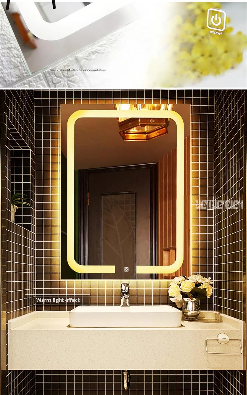 CTL300 настенное зеркало для ванной комнаты интеллектуальный сенсорный переключатель взрывозащищенное противотуманное зеркало для ванной со светодиодной подсветкой 110 В/220 В