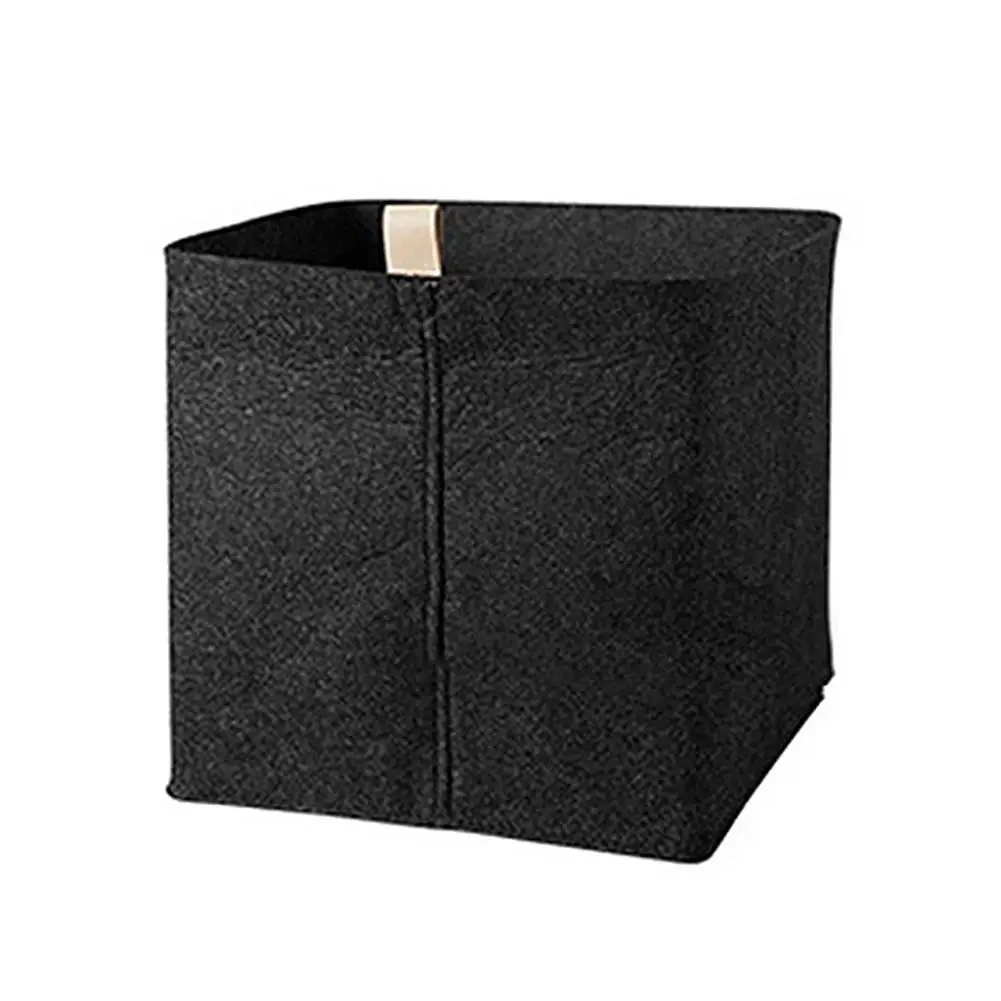 Фетровая корзина для хранения гостиной чайный столик черный серый корзина для хранения мелочей ткань войлочная коробка для хранения спальни носки для хранения - Цвет: Black