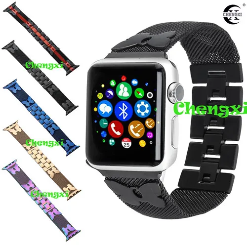 

Chengxi New Patent Butterfly Stainless Steel Bands For Apple Watch Band, Metal Sport Strap for iWatch series 4/3/2/1, women/men