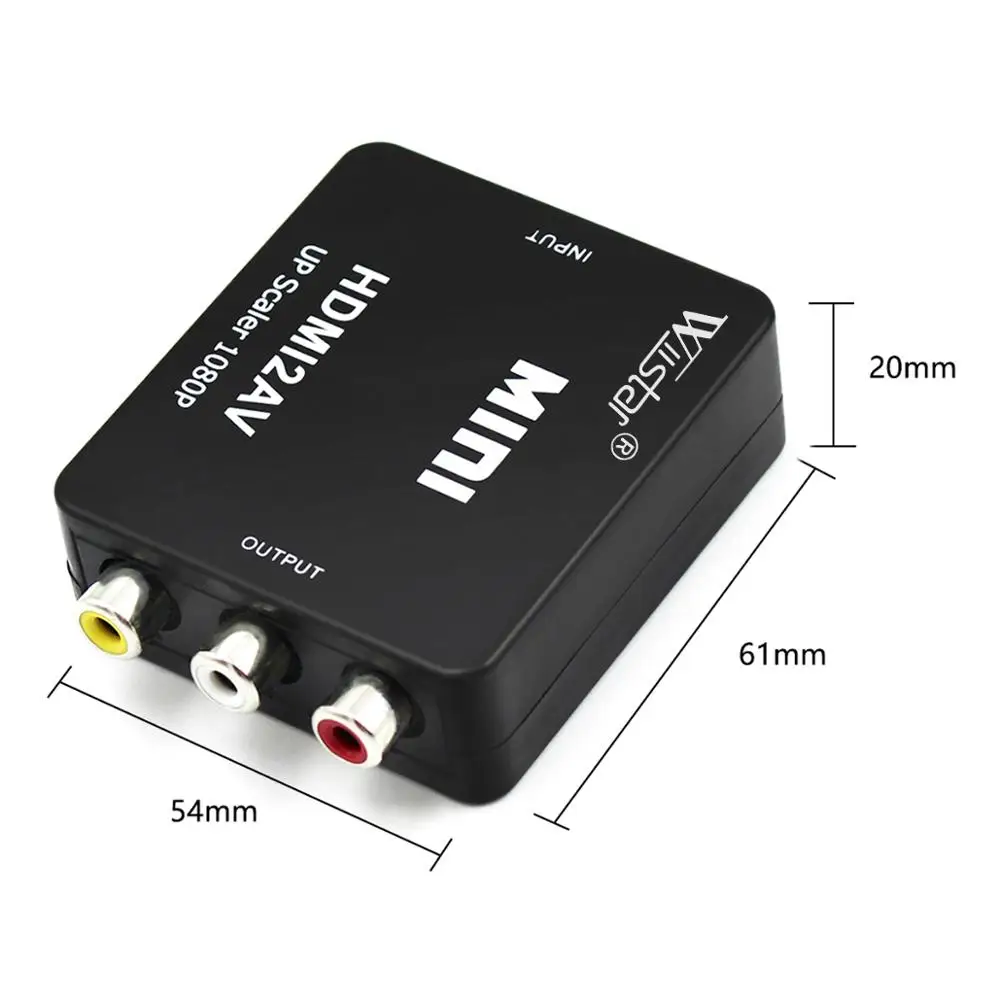 Адаптер HDMI в RCA AV/CVBS HD 1080P Mini HDMI2AV видео конвертер для PS3 видеомагнитофон DVD PALMTSC ПК