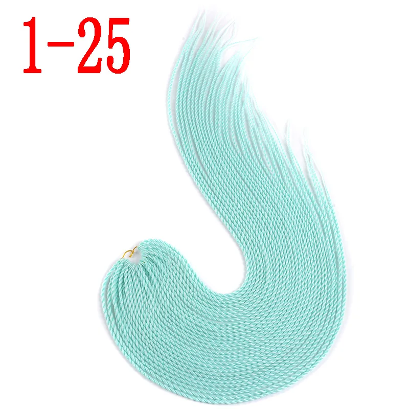 MERISIHAIR Ombre Сенегальские крученые волосы на крючках косички 24 дюйма 30 корней/упаковка синтетические косички волосы для женщин серый, синий, розовый, бро - Цвет: 1-25