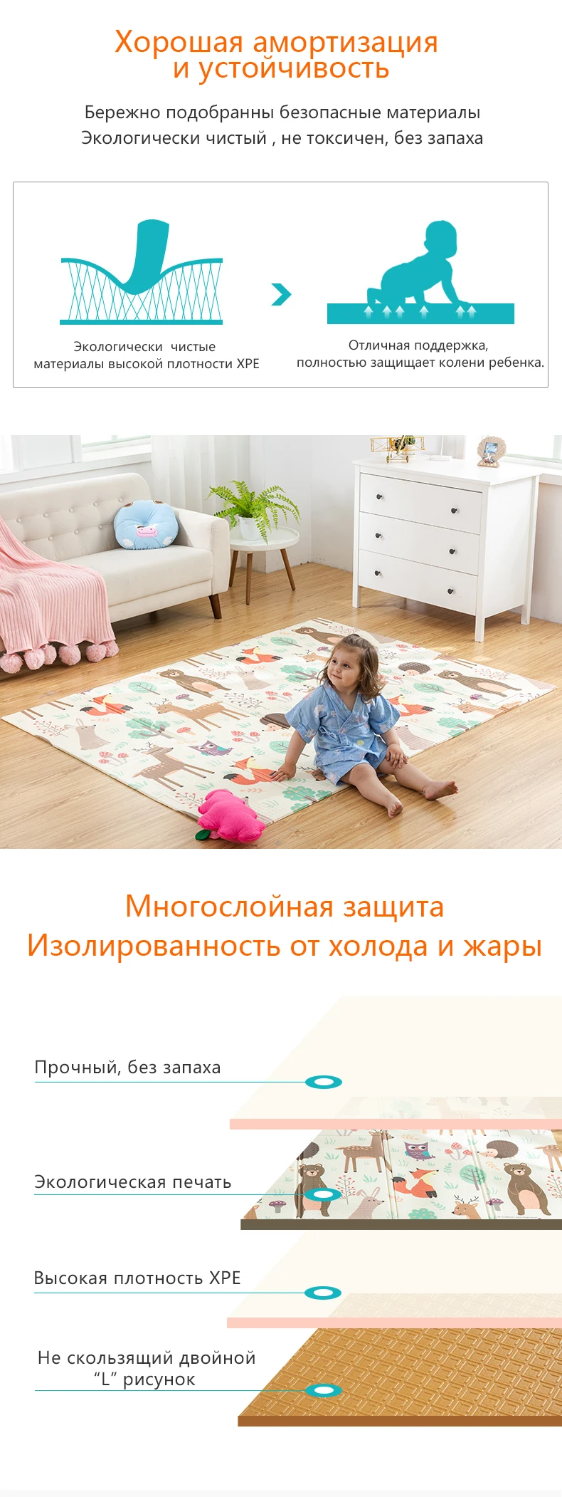 Детский Блестящий детский игровой коврик Xpe Puzzle Детский коврик утолщенный Tapete Infantil детская комната ползающий коврик складной коврик ковер