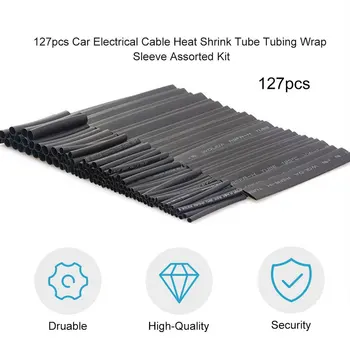 

127pcs Car Electrical Cable Heat Shrink Tube Environmental Protection Flame-retardant Tubing Wrap Sleeve Assorted Kit