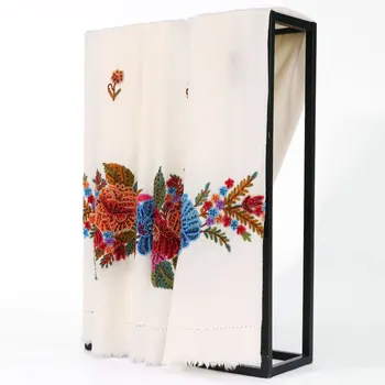 

2020 New Beads Wrap Soft Shawls Cachecol Feminino For Female Handmade Embroidery Flower Pashmina Wool Blend Mujer Bufanda