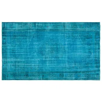 

Handmade Turquoise Vintage Overdyed Turkish Area Rug 181x308 Cm-5'11''X10'1''