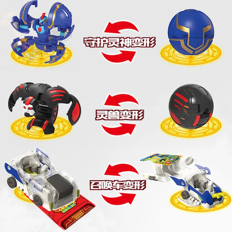 MONKART Transformation Robot Car Monster TURNING Ball MEECARDS Bakuball Bakucar Dragon Boy Toys Children Chrtistmas Gifts
