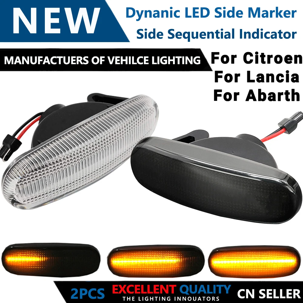 

2X LED Side Marker Turn Signal Light Indicator Lamp For Fiat Punto Fiorino Doblo Multipla Pando Peugeot Bipper Citroen Nemo