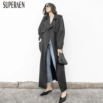 

SuperAen Autumn and Spring New 2020 Trench Coat for Women Temperament Casual Wild Ladies Windbreakers Lapel Women Clothing