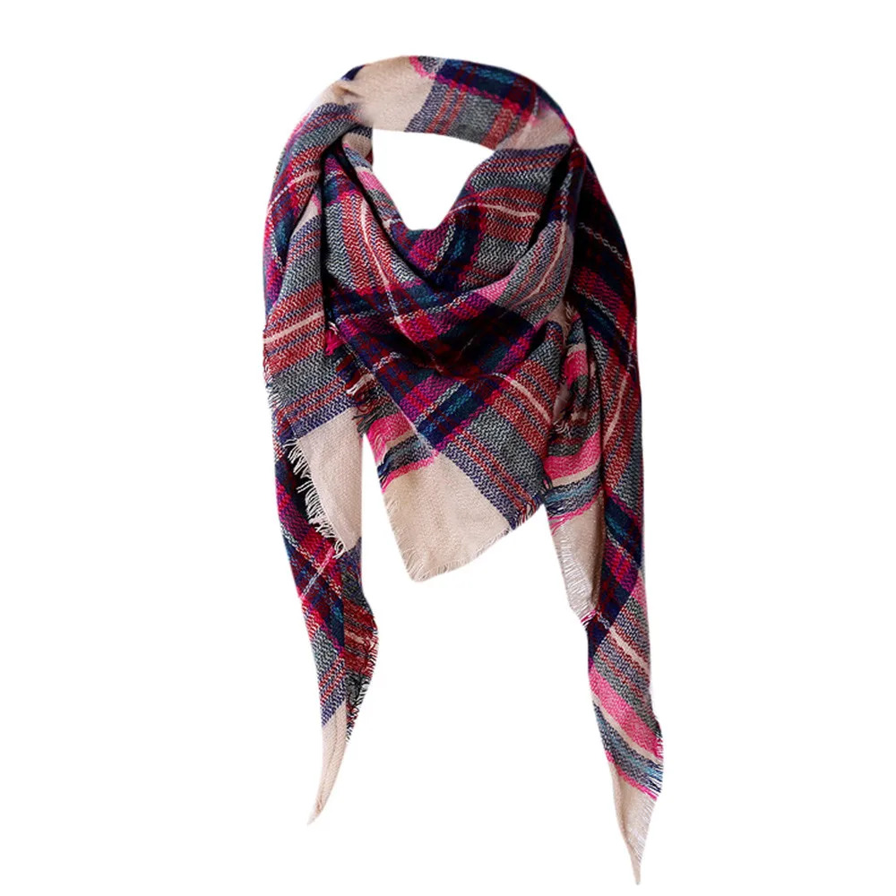 Женская шаль, кашемировые осенние клетчатые Клетчатые Шерстяные шарфы, шарф, женский кашемировый классический британский клетчатый шарф, сохраняющий тепло#35