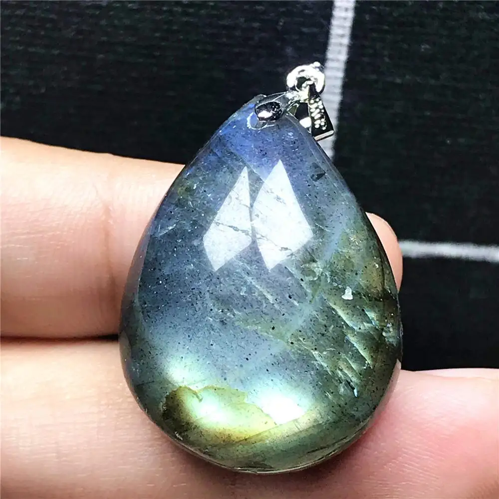 Топ естественный синий свет кулон из Лабрадорита для женщин леди мужчина