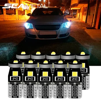 

12V Car Head Light Bulbs 10pcs T10 W5W Led Lamp 168 194 Signal Light Canbus Auto Reading License Plate Light Interior Dome Lamps