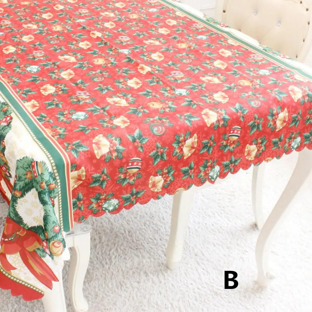  Christmas Table Cover Rectangle Printing Tablecloth for Restaurant Household Decoration