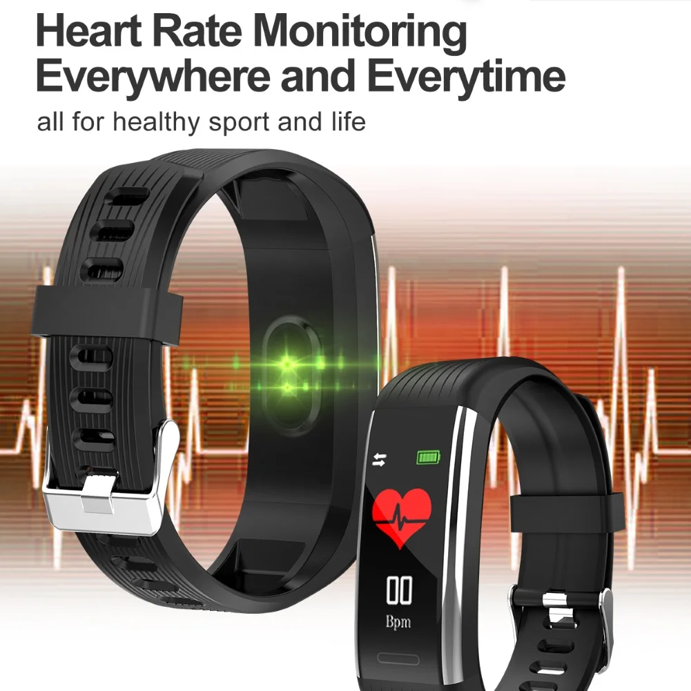 R1 спортивные фитнес-часы с шагомером, умный браслет, измеритель артериального давления, пульсометр, bluetooth-браслет для Android iOS