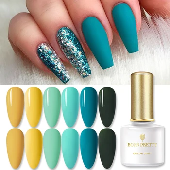 

BORN PRETTY Gel Polish UV LED Gel Varnish Soak Off Gel Nail Polish 6ml Blue Green Series Matte Effect Need Matte Top Coat