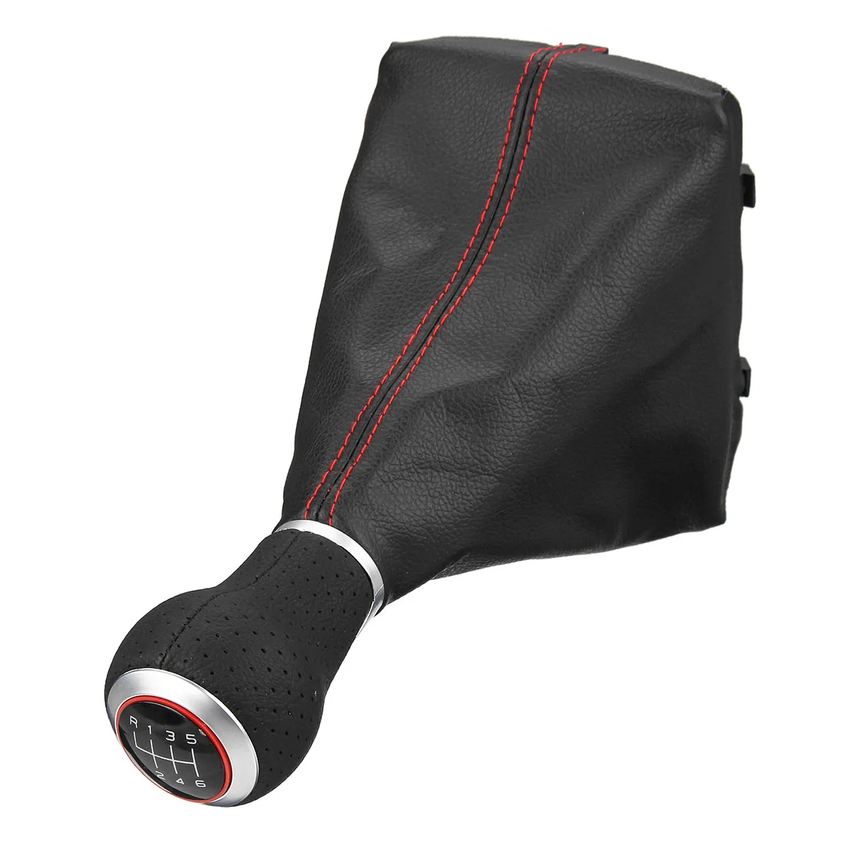 6 Speed Car Manual Gear Shift Knob PU Leather Gaiter Boot Cover For Audi A4 S4 8K A5 8T Q5 8R S-Line 2007
