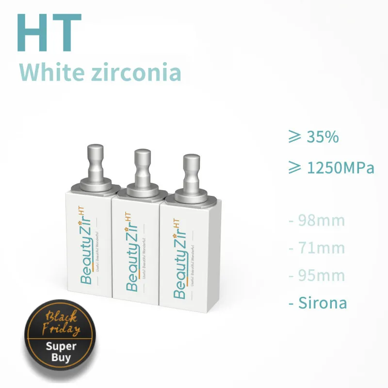 Beautyzir HT белый цирконий sirona 5 штук стоматологические блоки из циркония высокая