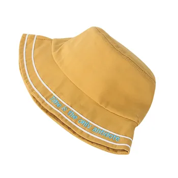

Fashion Children Pure Color Big Edge Sunscreen Fisherman Hat Cap