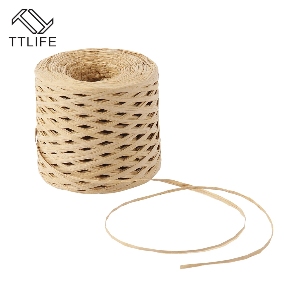 Raffia Paper Ribbon 200 Meters Craft Natural Wrapping Paper Twine Rope Gift Packing Ribbon for Easter Party Wedding Decoration Raffia Paper Ribbon 200 Meters Craft Natural Wrapping Paper Twine Rope Gift Packing Ribbon for Easter Party Wedding Decoration