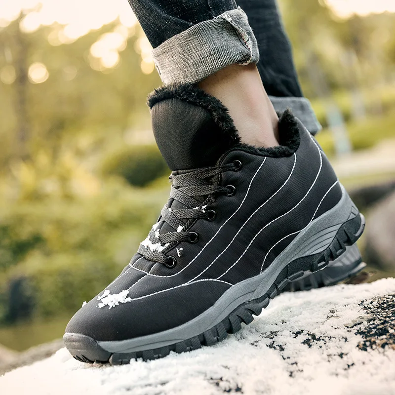 

Jing li niao Autumn & Winter New Style Warm inside the Hair Cotton-padded Shoes Large Size Hiking Shoes Snow Boots
