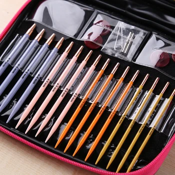 13 Pair Detachable Rope Change Crochet Hook Circular Knitting Needles Set with Case DIY Art Craft Weaving Sewing Stitches Tools 5