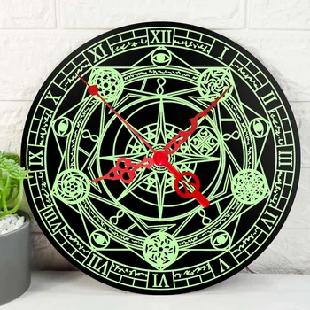 

Nordic Retro Luminous Wall Clock Innovative Wooden Wall Clock Living Room Bedroom Home Hotel Clocks YU-Home