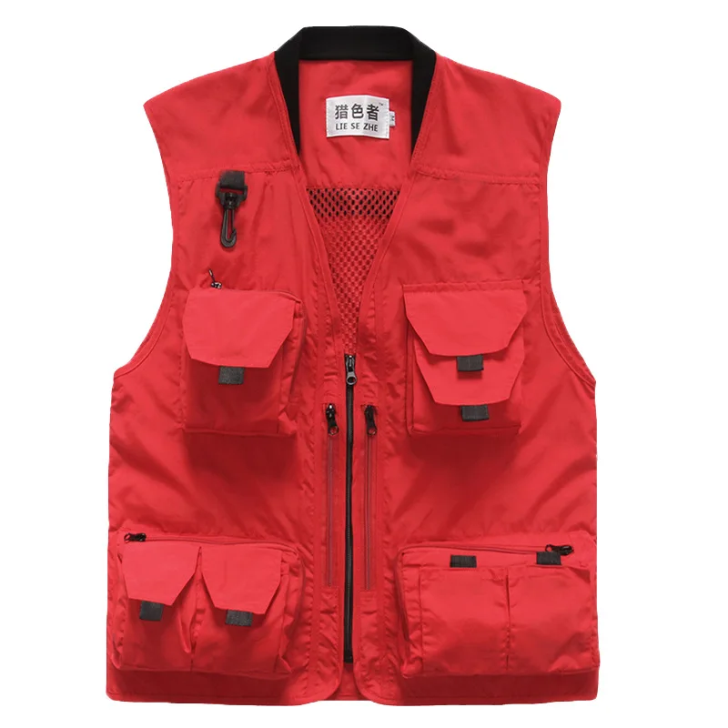 

Summer Men's Vest Spring New Mesh Multi-pockets Military Vest Fishing Tooling Vests for Men Outdoor vest Plus Size S-3XL