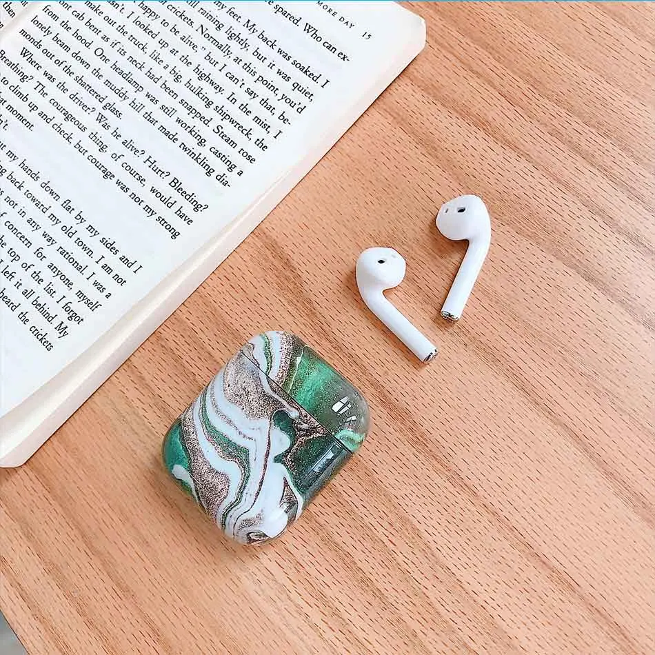27S Мраморный чехол для наушников Airpods 2 чехол Роскошный Жесткий Чехол для наушников чехол для наушников Аксессуары для Apple Air pods зарядная коробка - Цвет: 27S