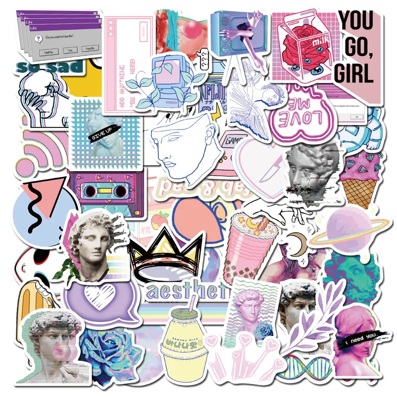 

10/30/50PCS Creative Cute Psychedelic Art style Sticker Notebook Graffiti Decoration Wholesale