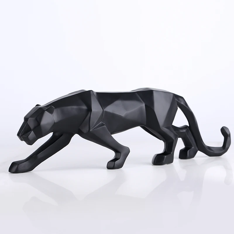 Black panther animal statue Resin abstract Geometric Style Decor Crafts Modern home livingroom office desktop Sculpture Ornament Ornament Crafts Resin Ornaments Resin Crafts Resin Crafts Accessories