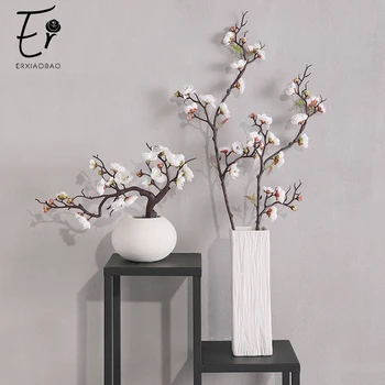 

Erxiaobao Pink White Red Wintersweet Plum Blossom Artificial Flowers Fake Cherry Silk Plants Party Wedding Home Decor