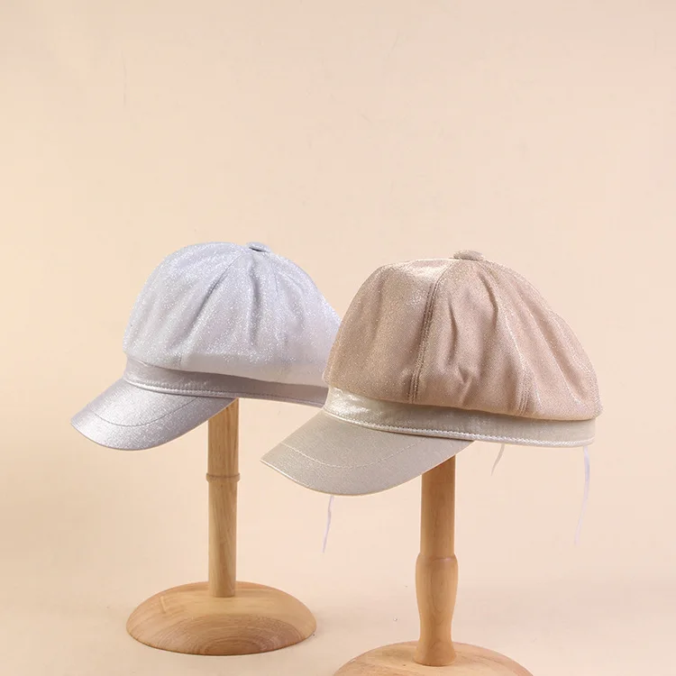 

Korean-style New Style Casual Solid Color Octagonal Cap Women's Spring And Autumn Brim Hat Simple Versatile Outdoor Topee Baseba