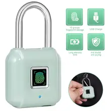 KERUI-candado de huella dactilar inteligente, candado de huella dactilar inteligente recargable por USB, cerradura táctil de tamaño Mini para armarios de puerta, casilleros de gimnasio, bicicletas