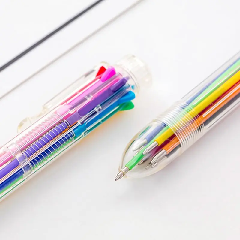 

Creative Multicolor Ballpoint Pen Lovely Stationery Press 8 Color Oil Pen for student Children Office School Supply 53CC