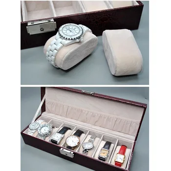 

Leather Watch Box Case Serpentine Buckskin Cashmere for Men Wrist Display Jewelry Organizer Storage New TC21