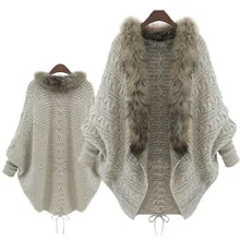 JAYCOSIN, модное женское пальто с воротником из искусственного меха, рукав летучая мышь, Свободный Повседневный теплый кардиган, шаль, свитер на осень и зиму, Женский Топ 911