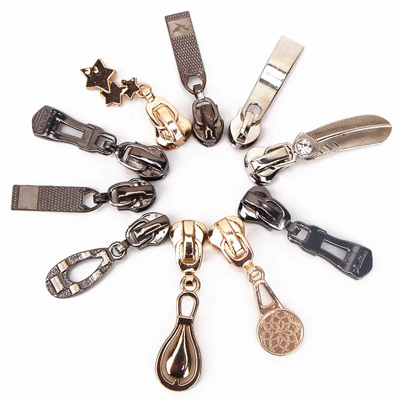 

5pc Zipper Slider Head 5# for Zipper Repair Kit Metal Zip Lock Head DIY Suitcase Handbag Clothing Repair Sewing Tool Accessories
