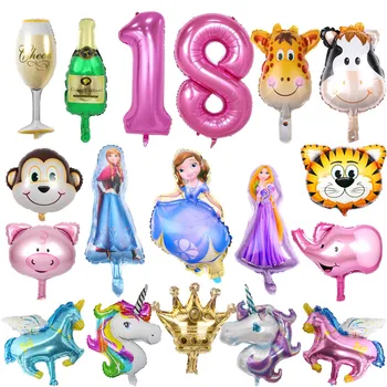 

Hot Cartoon balloon unicorn princess minnie Aluminum balloon party Christmas balloon decoration supplies
