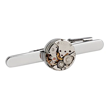 

Steampunk Gothic Tie Bar Watch Movement Watch Part Design Tie Clips Mens