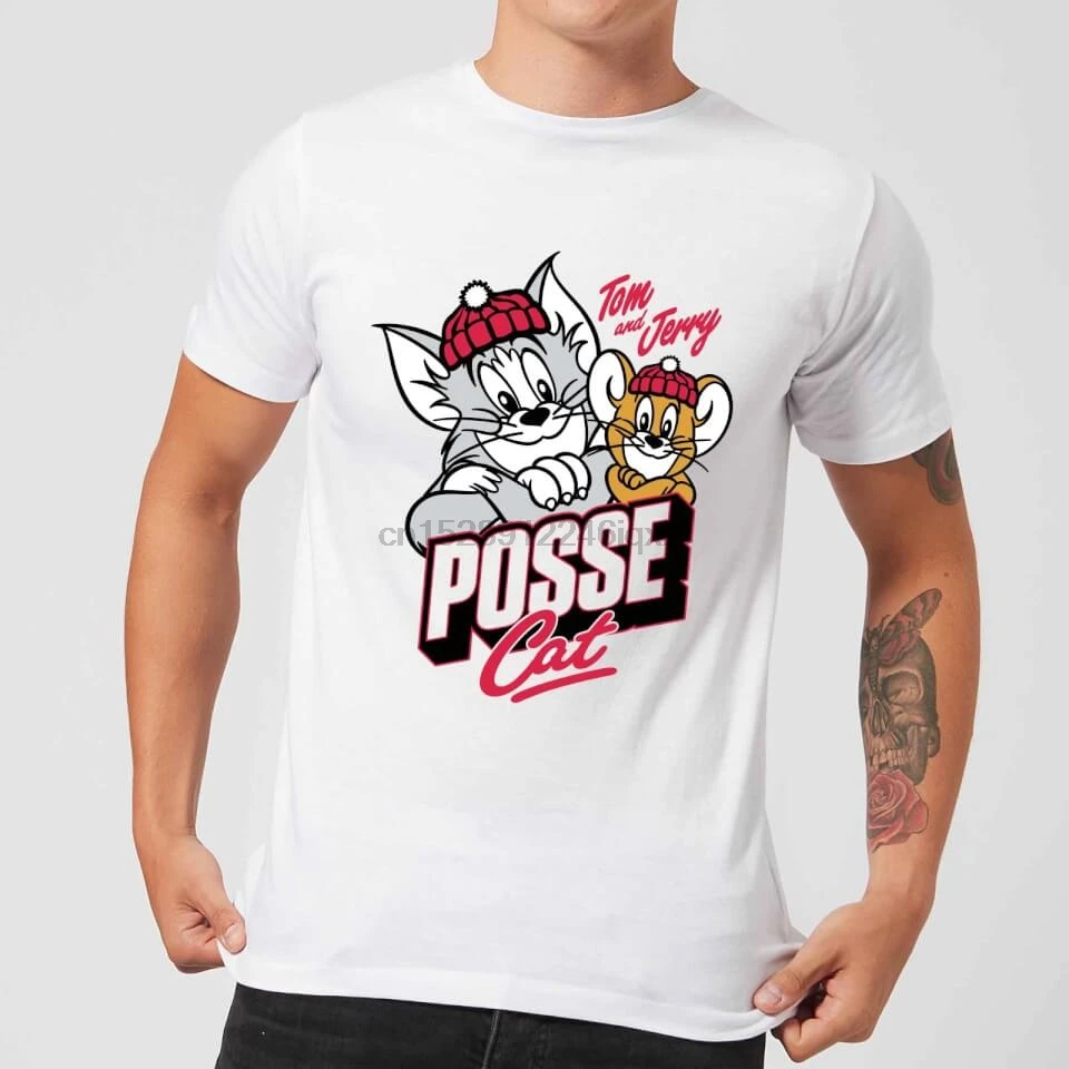 Tom Jerry Posse Cat Мужская Футболка-Белый | одежда