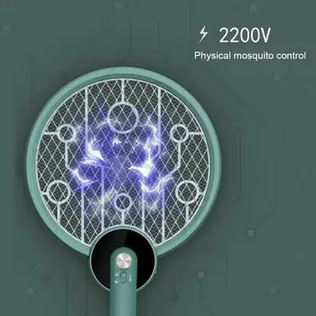 

2200V Electric Insect Racket Swatter USB Rechargeable Kill Mosquito Swatter Fly Bug Network Trap 2W Killer E5G0