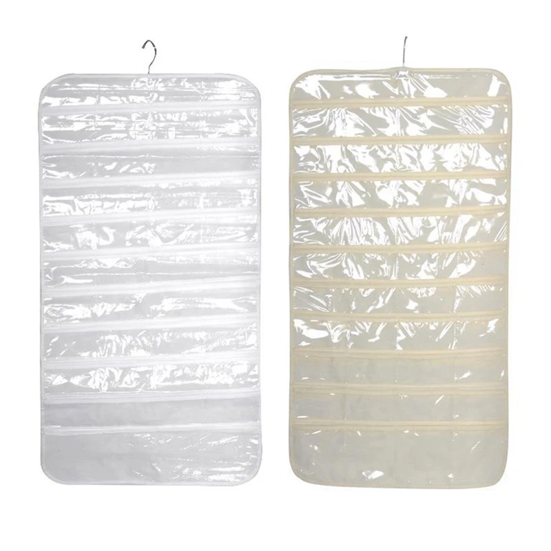 80 Grids Jewellery Hanging Bags Double-sided Small Items Household Storage Bag Foldable for Wardrob